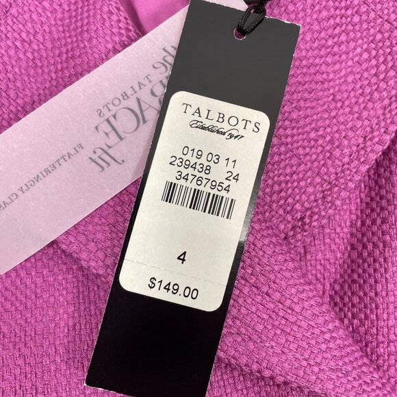 Talbots Double Breasted Blazer Jacket Coat Grace Fit Tweed Purple Womens 4 New - Picture 5 of 9